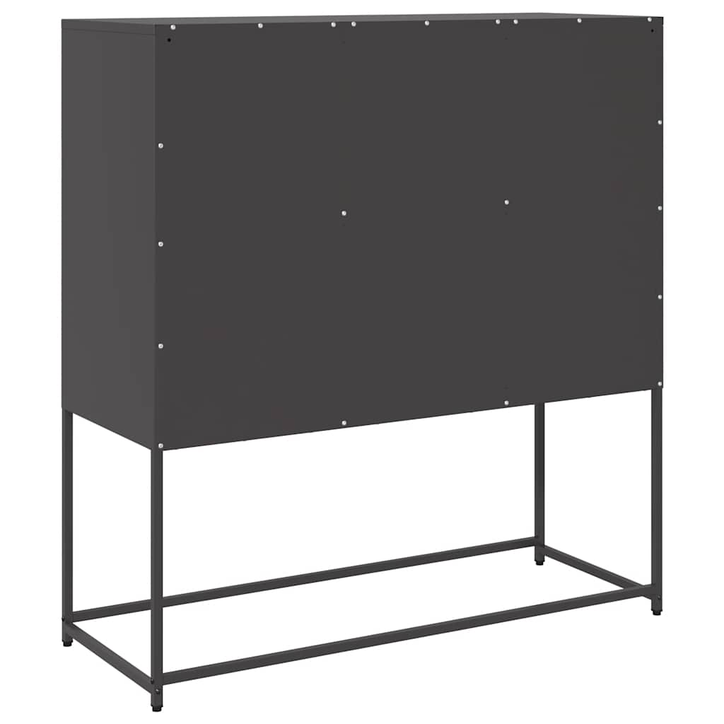 Příborník Černý 100,5 X 39 X 107 Cm Ocel Válcovaná Za Studena