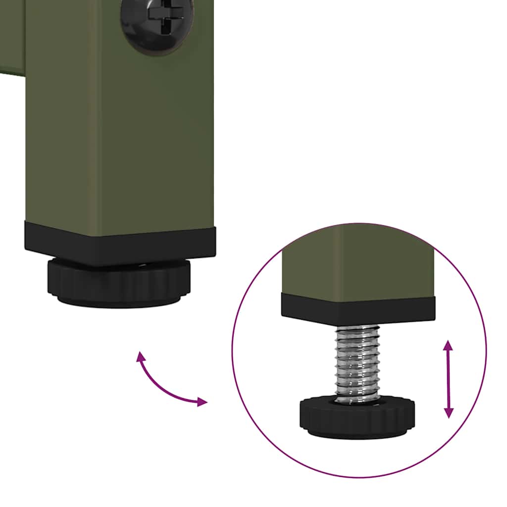 Noční Stolek Olivově Zelený 36X39X78 Cm Ocel