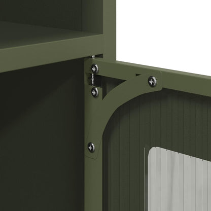 Noční Stolek Olivově Zelený 36X39X78 Cm Ocel