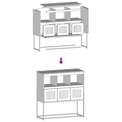 Příborník Antracitový 100,5X39X107 Cm Ocel Válcovaná Za Studena