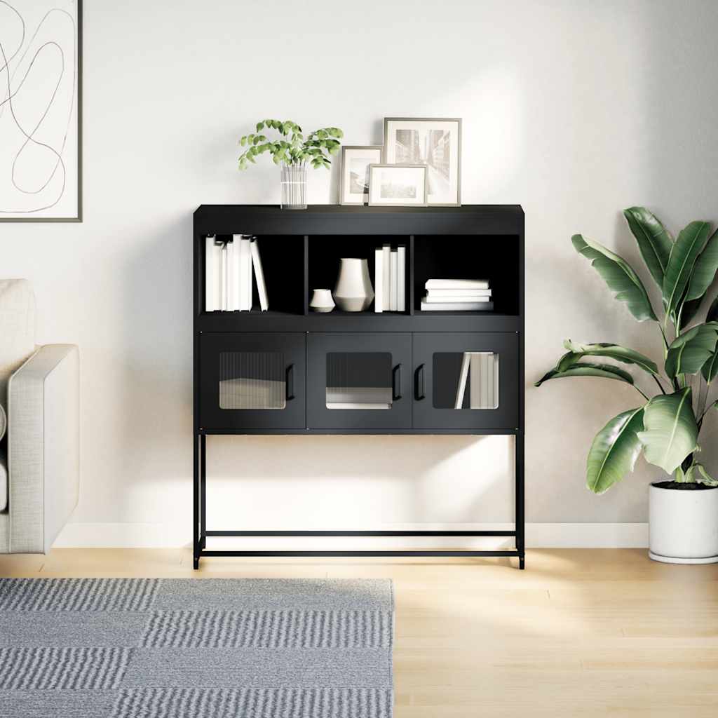 Příborník Antracitový 100,5X39X107 Cm Ocel Válcovaná Za Studena