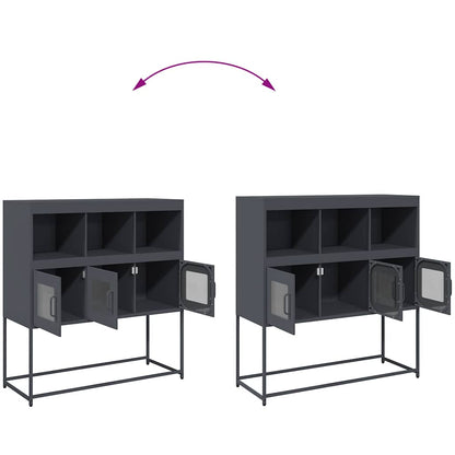 Příborník Antracitový 100,5X39X107 Cm Ocel Válcovaná Za Studena