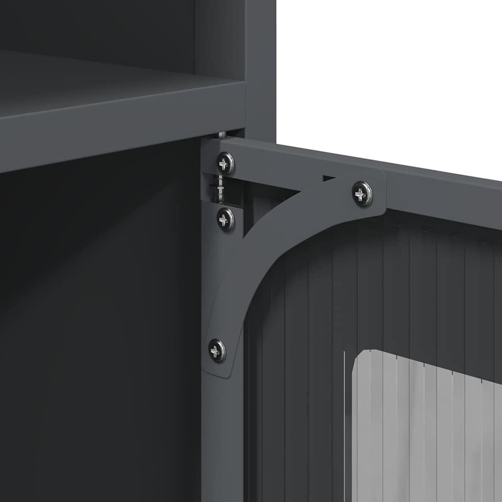 Příborník Antracitový 100,5X39X107 Cm Ocel Válcovaná Za Studena