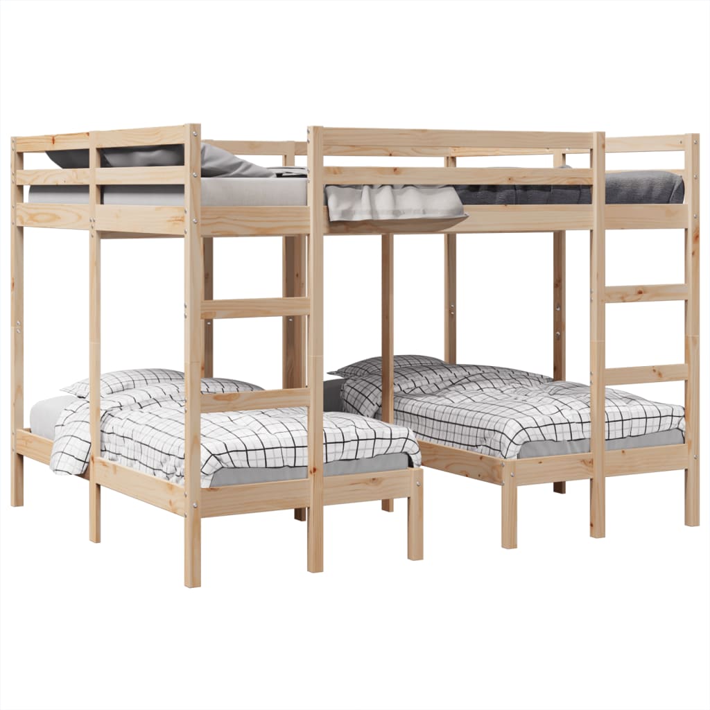 Rám Trojité Patrové Postele 160X200/80X160 Cm Masivní Borovice