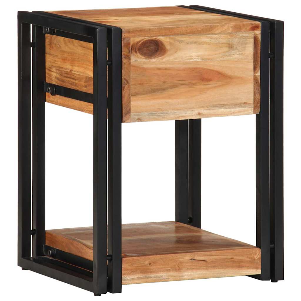 Noční Skříňka 2 Ks Hnědá 40 X 35 X 50 Cm Masivní Akátové Dřevo