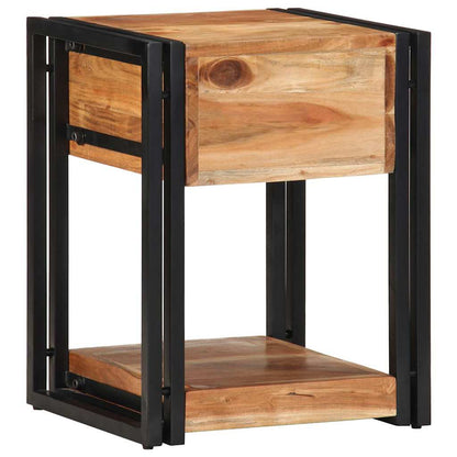 Noční Skříňka 2 Ks Hnědá 40 X 35 X 50 Cm Masivní Akátové Dřevo