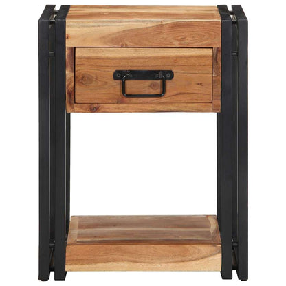 Noční Skříňka 2 Ks Hnědá 40 X 35 X 50 Cm Masivní Akátové Dřevo