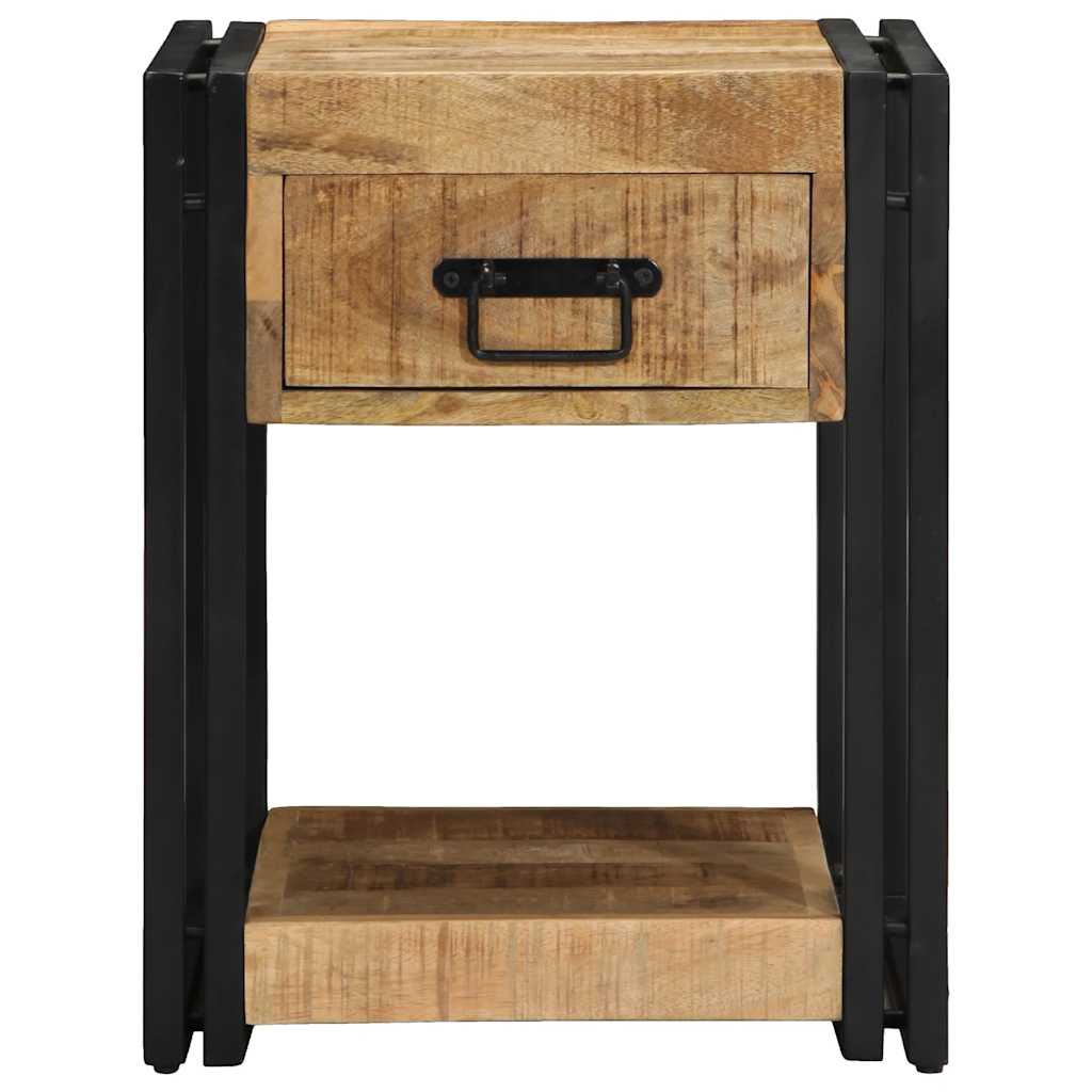 Noční Stolky 2 Ks 40 X 40 X 50 Cm Masivní Surové Dřevo Mango