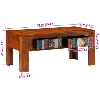 Konferenční Stolek 90 X 50 X 40 Cm Masivní Akáciové Dřevo