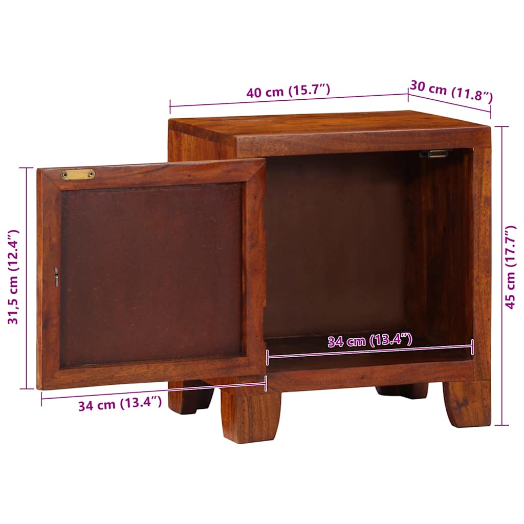 Noční Stolky 2 Ks 40X30X45 Cm Masivní Akáciové Dřevo