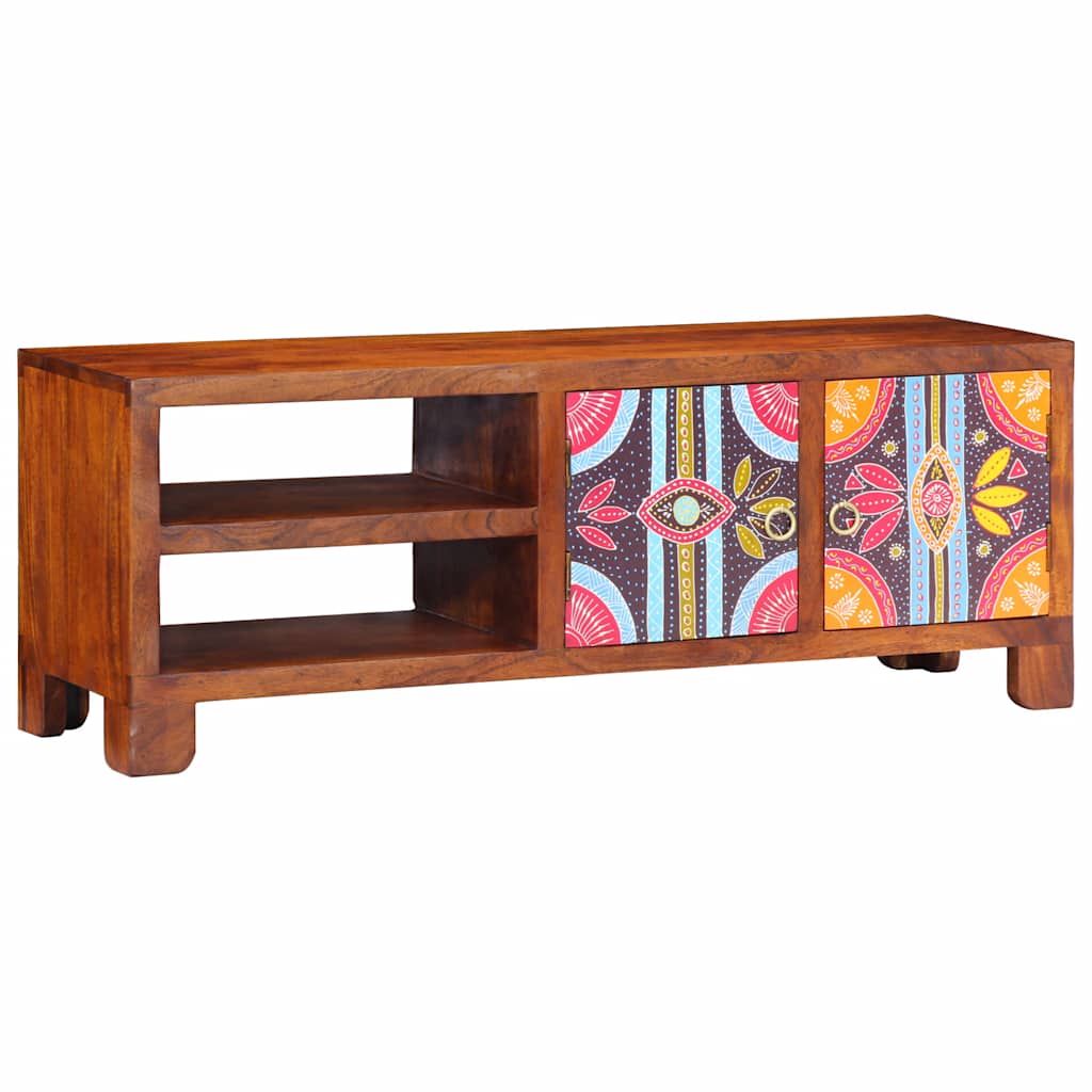 Tv Skříňka Multicolour 110X30X40 Masivní Dřevo Akácie