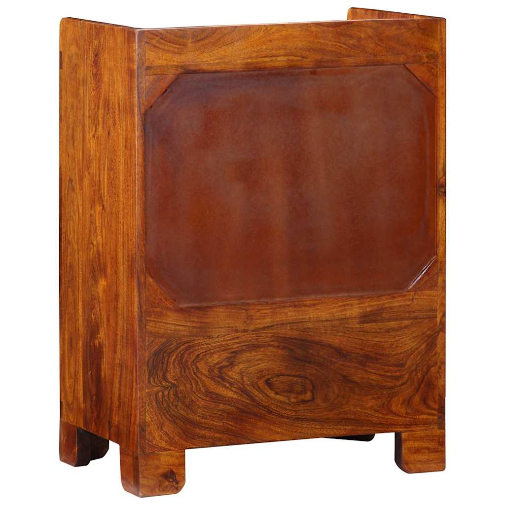 Skříň Na Obuv Hnědá 55 X 35 X 75 Cm Masivní Akátové Dřevo