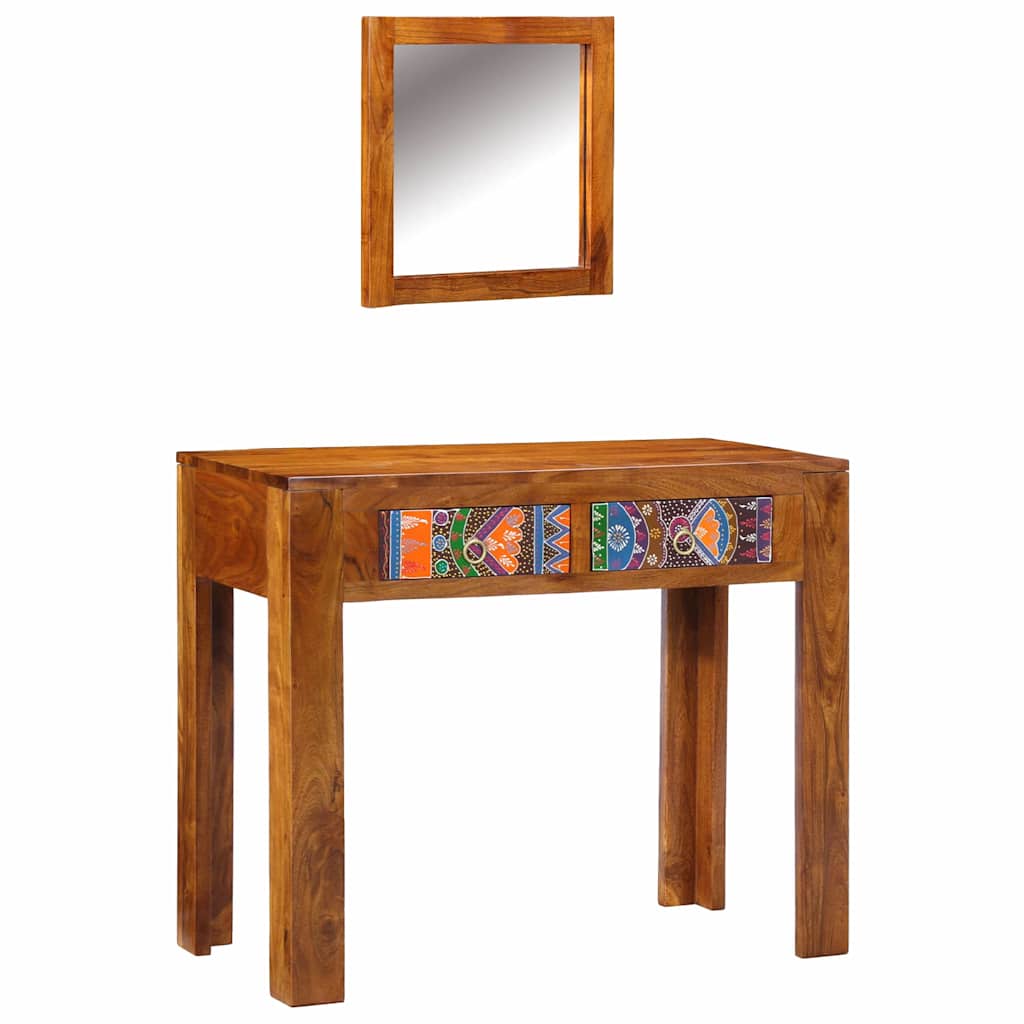 Kosmetický Stůl Hnědá 90 X 45 X 75 Cm Masivní Akátové Dřevo