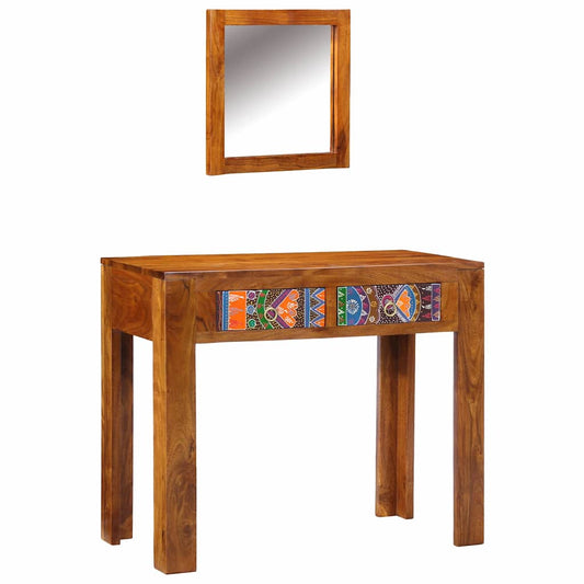 Kosmetický Stůl Hnědá 90 X 45 X 75 Cm Masivní Akátové Dřevo