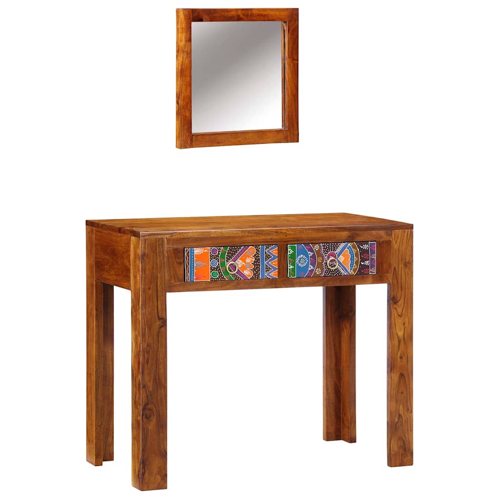 Kosmetický Stůl Hnědá 90 X 45 X 75 Cm Masivní Akátové Dřevo