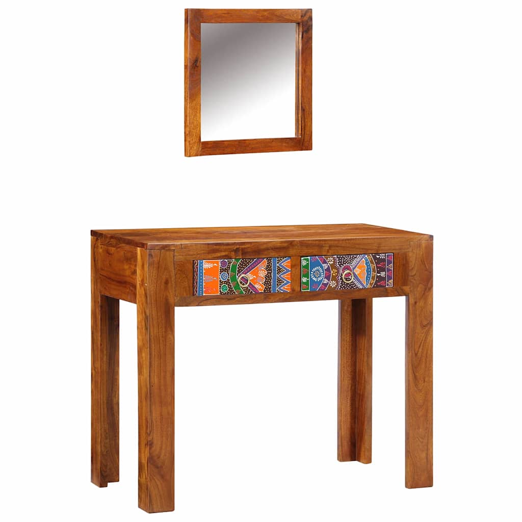 Kosmetický Stůl Hnědá 90 X 45 X 75 Cm Masivní Akátové Dřevo