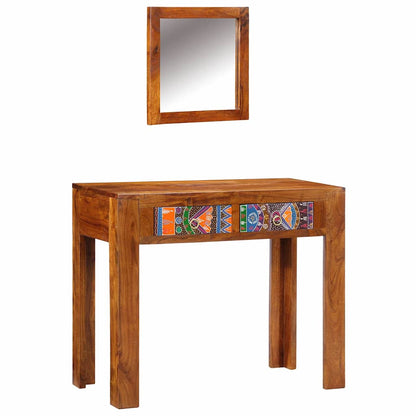 Kosmetický Stůl Hnědá 90 X 45 X 75 Cm Masivní Akátové Dřevo