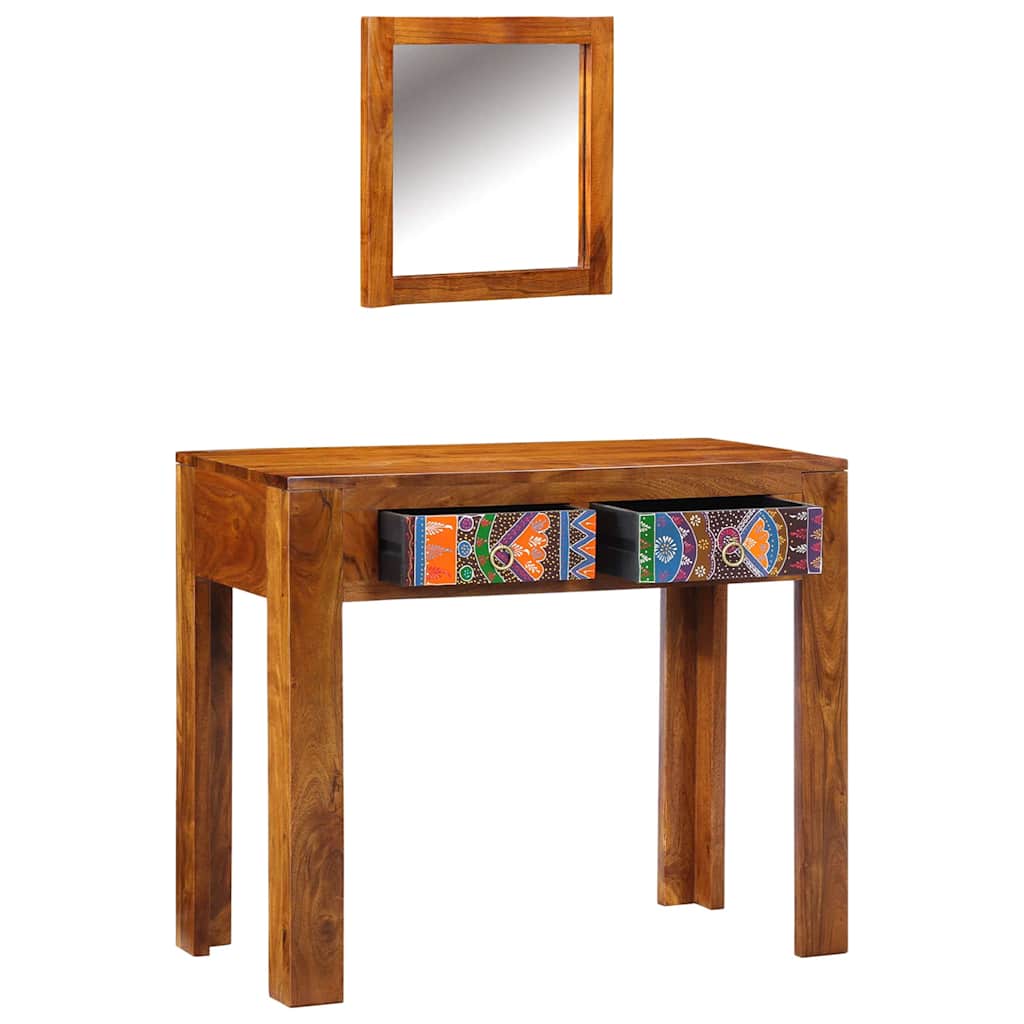 Kosmetický Stůl Hnědá 90 X 45 X 75 Cm Masivní Akátové Dřevo
