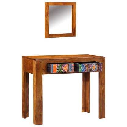 Kosmetický Stůl Hnědá 90 X 45 X 75 Cm Masivní Akátové Dřevo