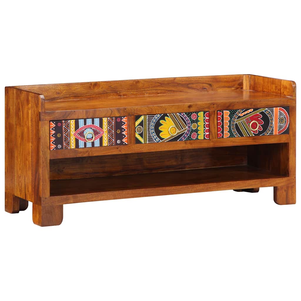 Lavička Na Boty Se Zásuvkou Medová Hnědá 100 X 35 X 45 Cm
