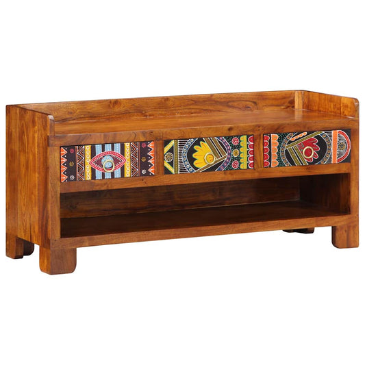 Lavička Na Boty Se Zásuvkou Medová Hnědá 100 X 35 X 45 Cm