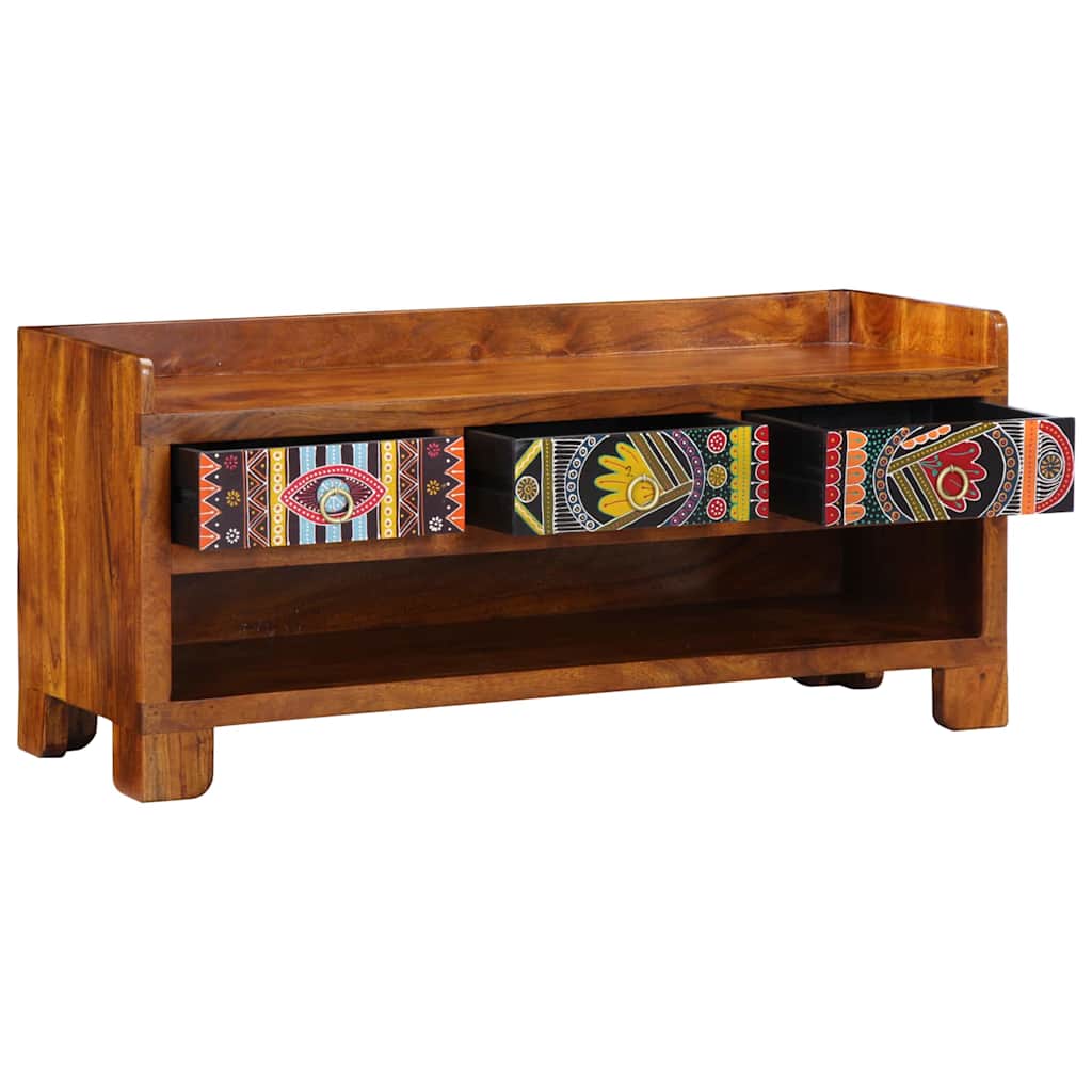 Lavička Na Boty Se Zásuvkou Medová Hnědá 100 X 35 X 45 Cm