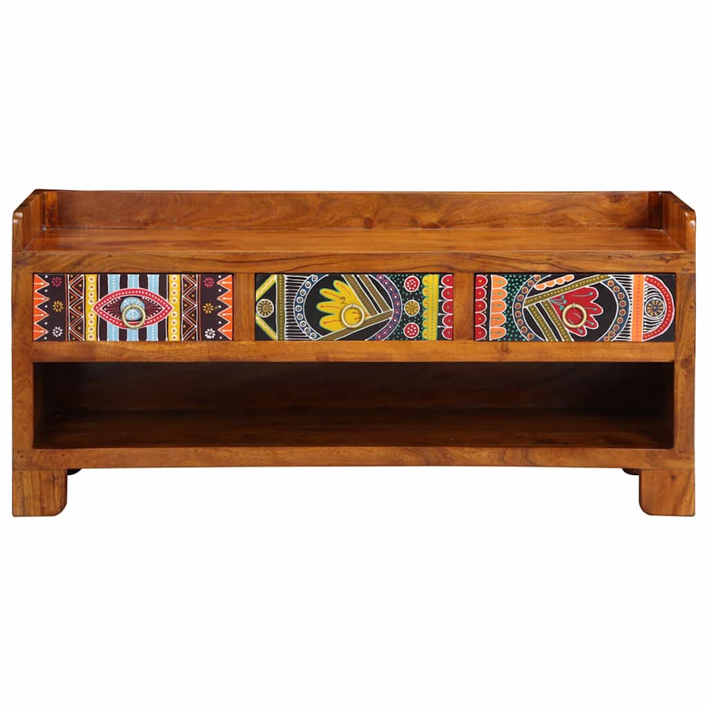 Lavička Na Boty Se Zásuvkou Medová Hnědá 100 X 35 X 45 Cm