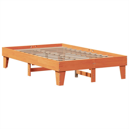 Postel Bez Matrace Voskově Hnědá 135 X 190 Cm Masivní Borovice