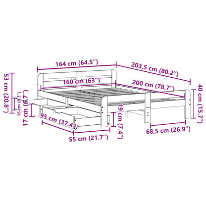 Postel Bez Matrace Masivní Borovice