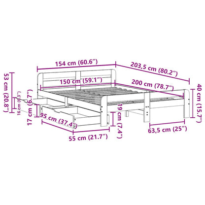 Postel Bez Matrace Masivní Borovice