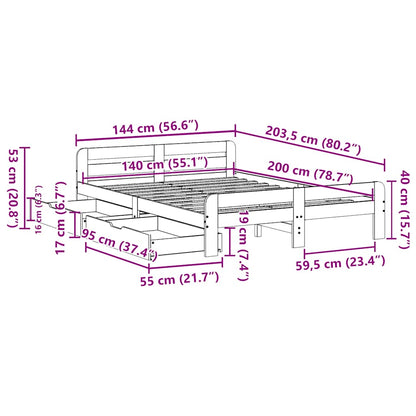 Postel Bez Matrace Masivní Borovice