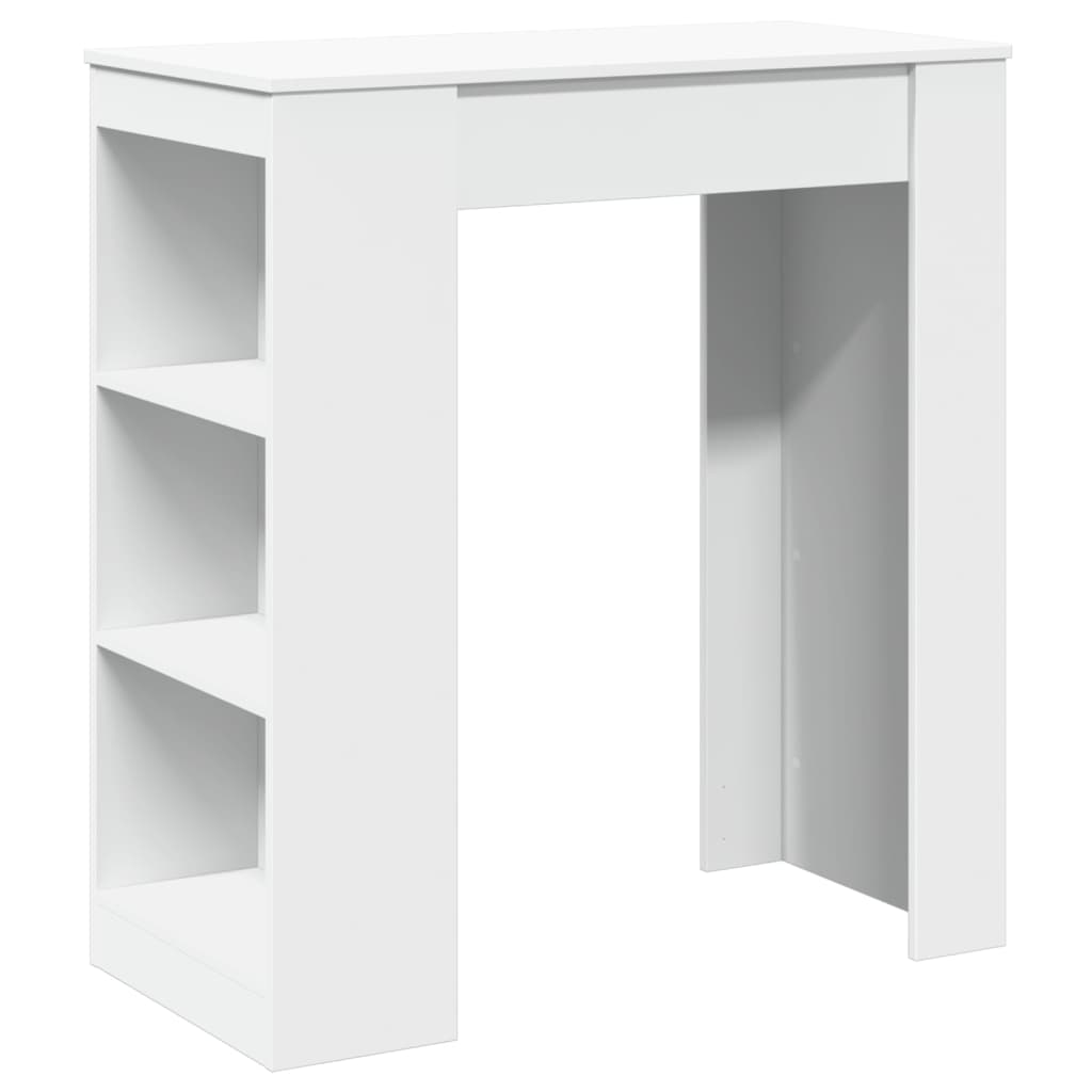 Barový Stůl S Regály Bílý 95 X 47 X 103,5 Cm Kompozitní Dřevo