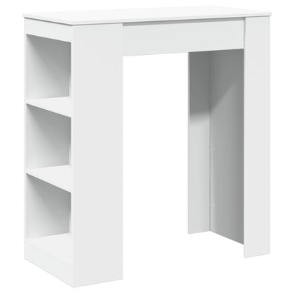 Barový Stůl S Regály Bílý 95 X 47 X 103,5 Cm Kompozitní Dřevo