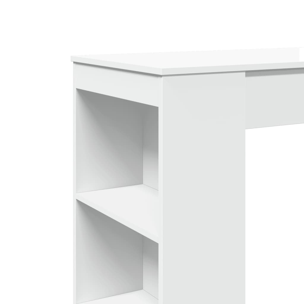 Barový Stůl S Regály Bílý 95 X 47 X 103,5 Cm Kompozitní Dřevo