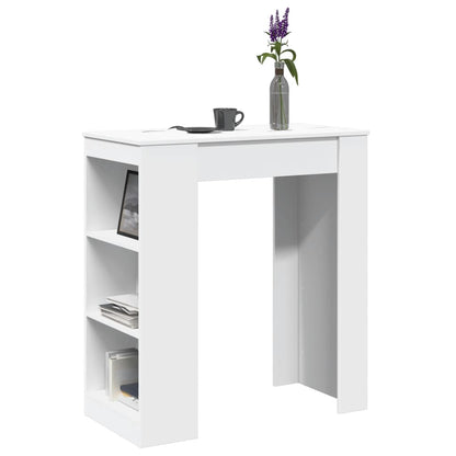 Barový Stůl S Regály Bílý 95 X 47 X 103,5 Cm Kompozitní Dřevo