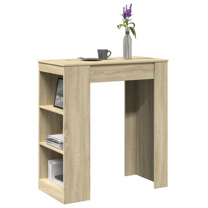 Barový Stůl S Regály Bílý 95 X 47 X 103,5 Cm Kompozitní Dřevo