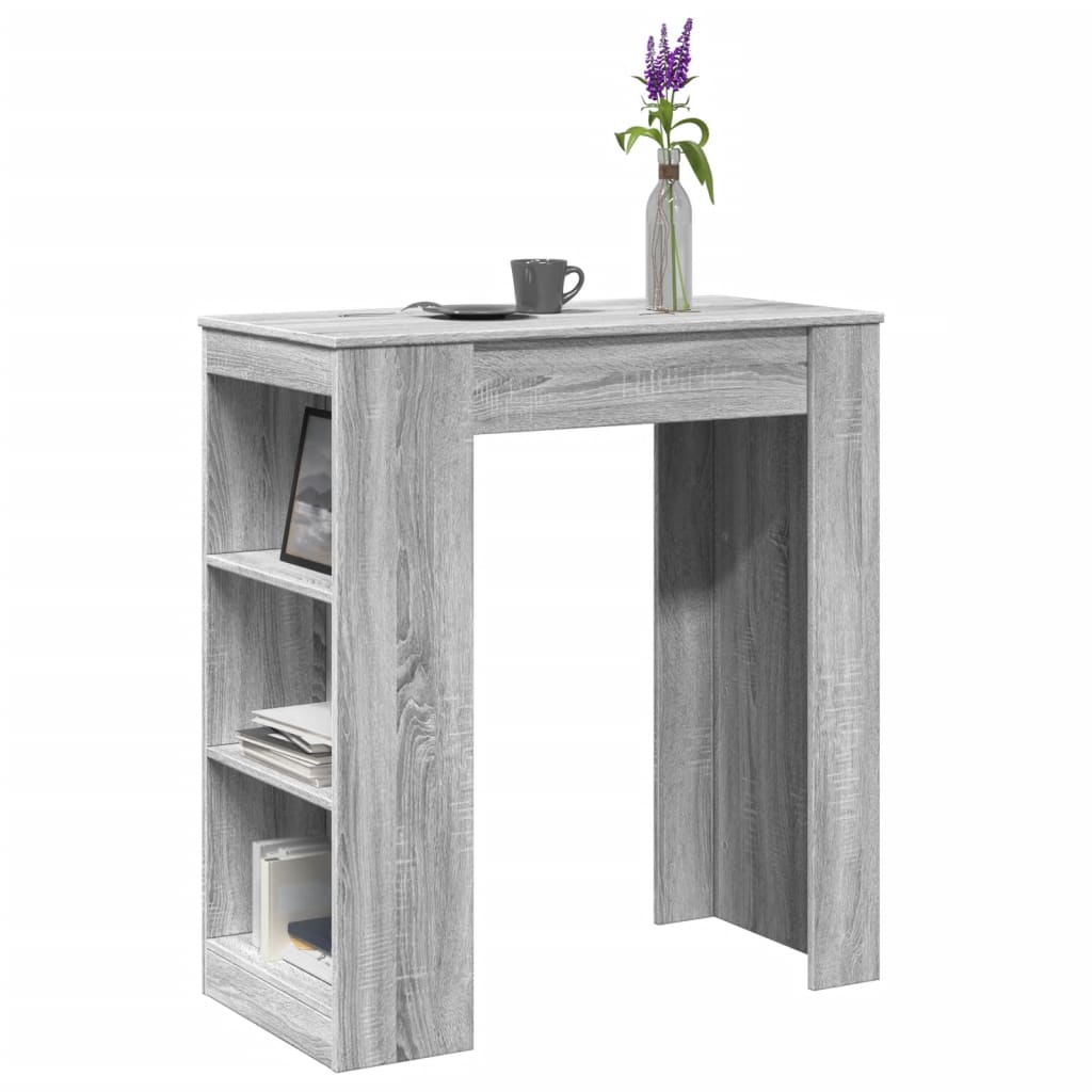 Barový Stůl S Regály Bílý 95 X 47 X 103,5 Cm Kompozitní Dřevo