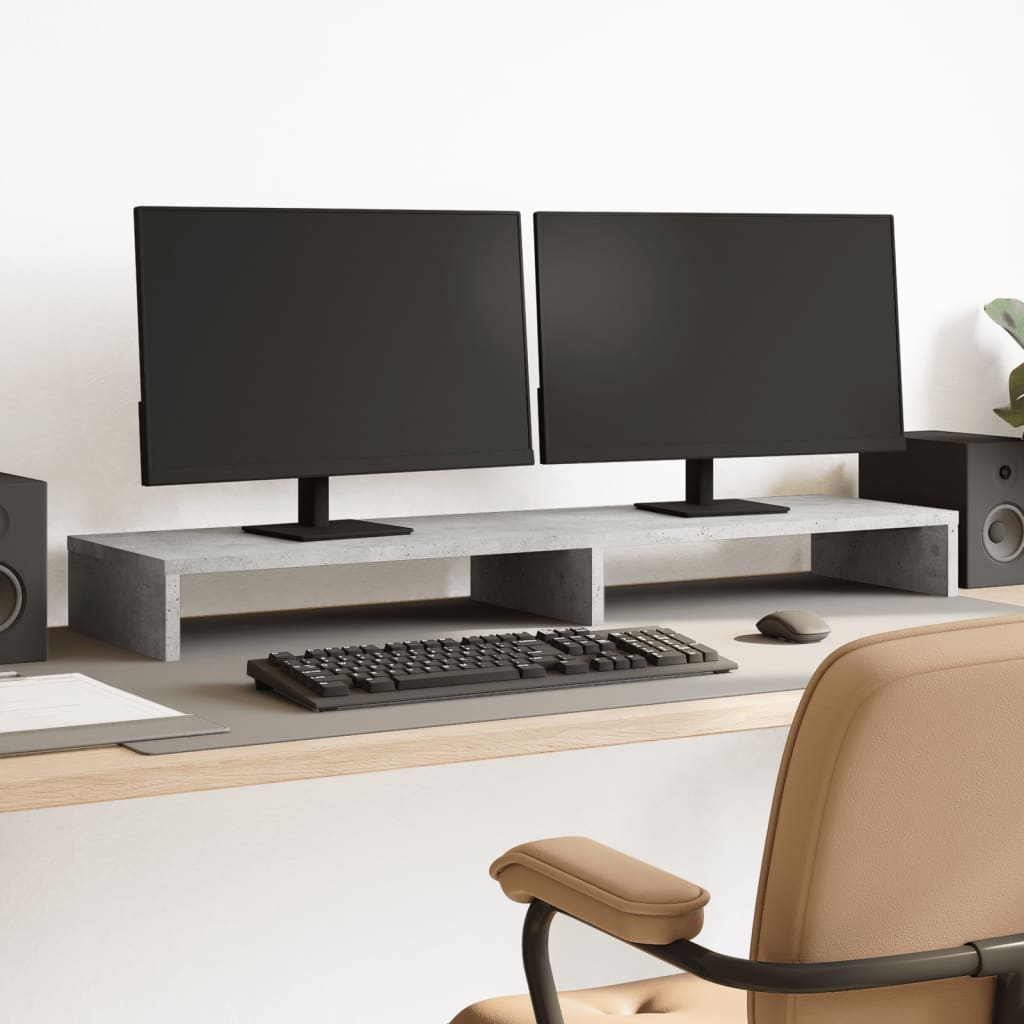 Stojan Na Monitor Betonově Šedý 100X27X10 Cm Kompozitní Dřevo