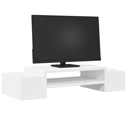 Stojan Na Monitor S Úložným Prostorem Bílý Kompozit