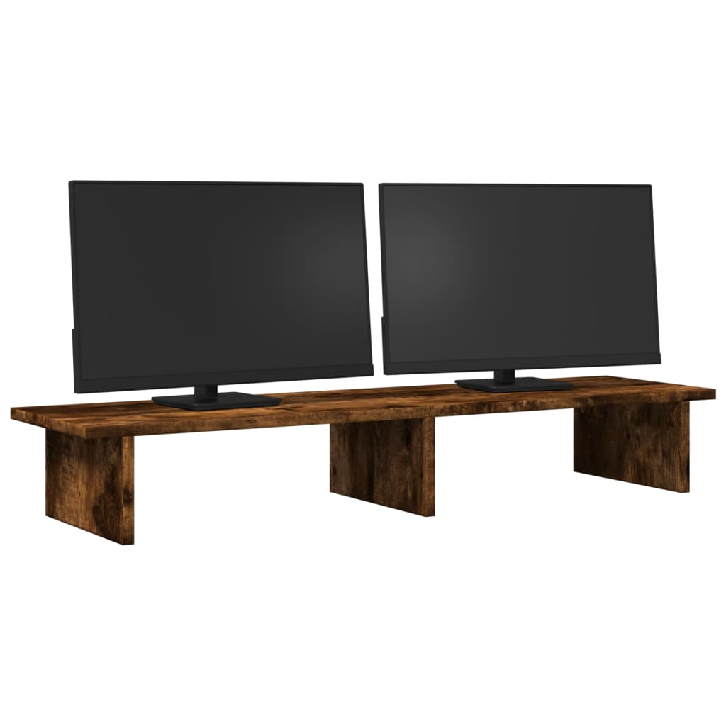 Stojan Na Monitor Kouřový Dub 100 X 27 X 15 Cm Kompozitní Dřevo