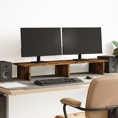 Stojan Na Monitor Kouřový Dub 100 X 27 X 15 Cm Kompozitní Dřevo