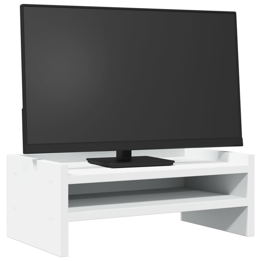 Stojan Na Monitor Bílý Kompozitní Dřevo