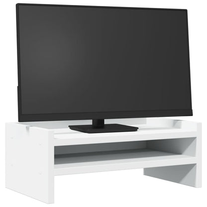 Stojan Na Monitor Bílý Kompozitní Dřevo