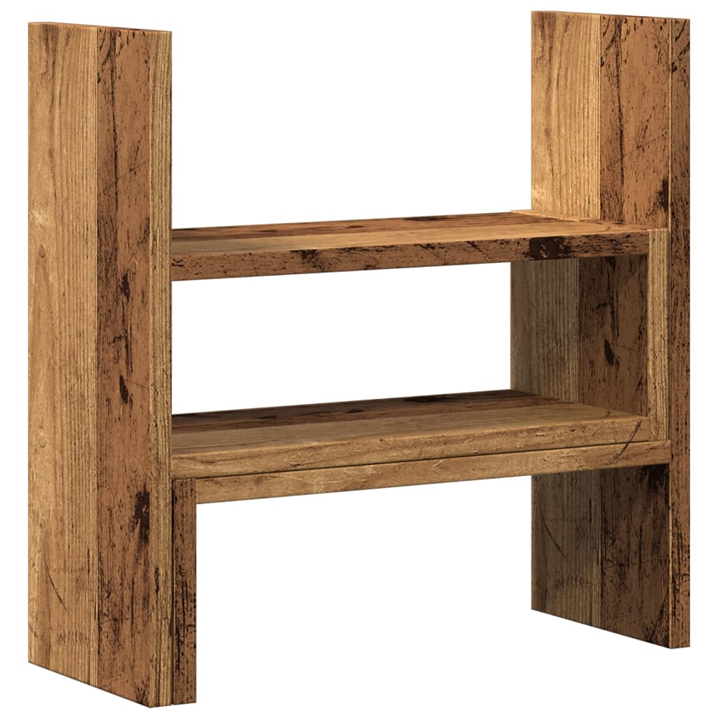 Stolní Organizér Nastavitelný Old Wood 40 X 17 X 41 Cm Kompozit