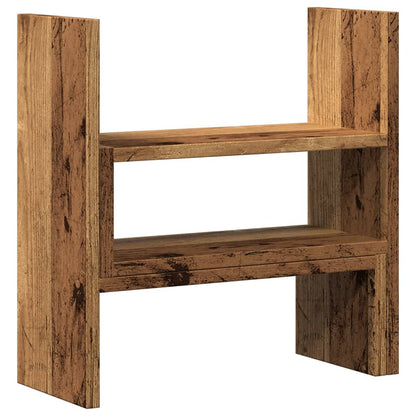 Stolní Organizér Nastavitelný Old Wood 40 X 17 X 41 Cm Kompozit