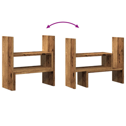 Stolní Organizér Nastavitelný Old Wood 40 X 17 X 41 Cm Kompozit