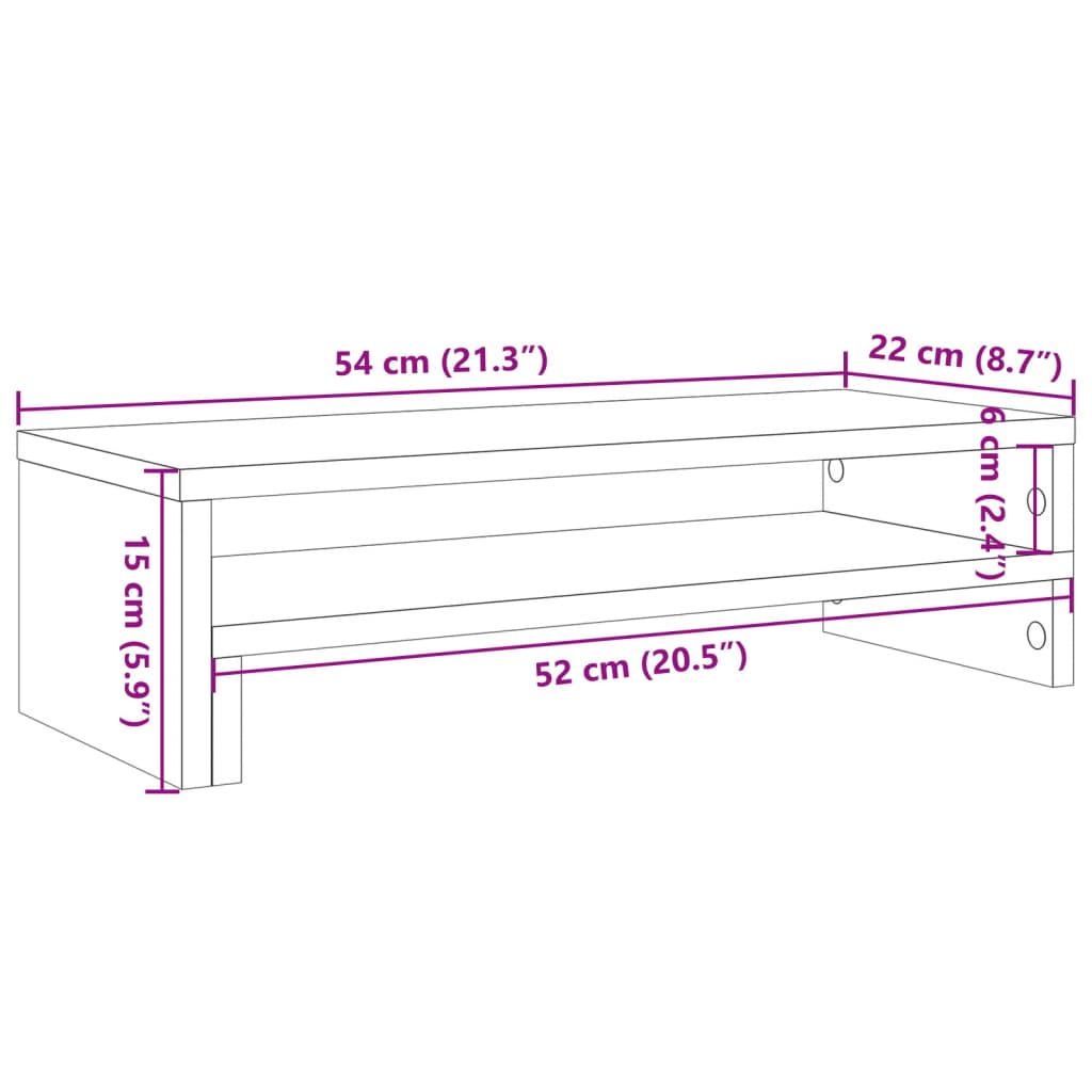 Stojan Na Monitor Betonově Šedý 54X22X15 Cm Kompozitní Dřevo