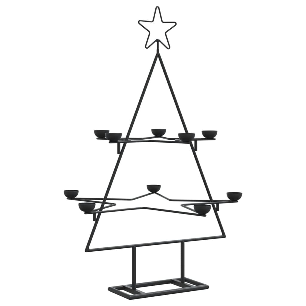 Kovový Vánoční Stromeček Pro Dekorace Černý 75 Cm