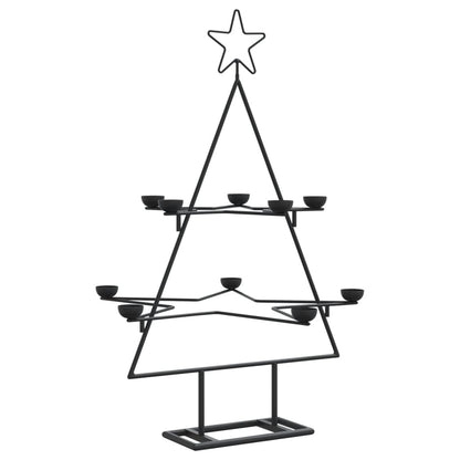 Kovový Vánoční Stromeček Pro Dekorace Černý 75 Cm