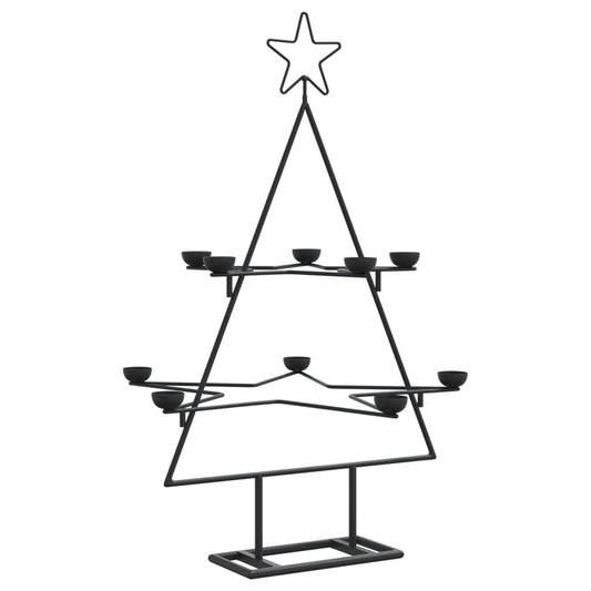 Kovový Vánoční Stromeček Pro Dekorace Černý 75 Cm